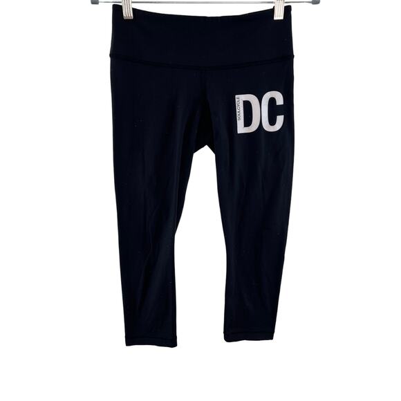 Lululemon x Soulcycle Washington DC Black Cropped Align Leggings Size 6 - Picture 1 of 6